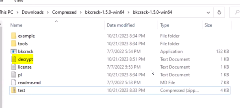 Decrypted file